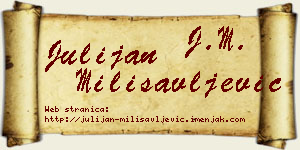 Julijan Milisavljević vizit kartica